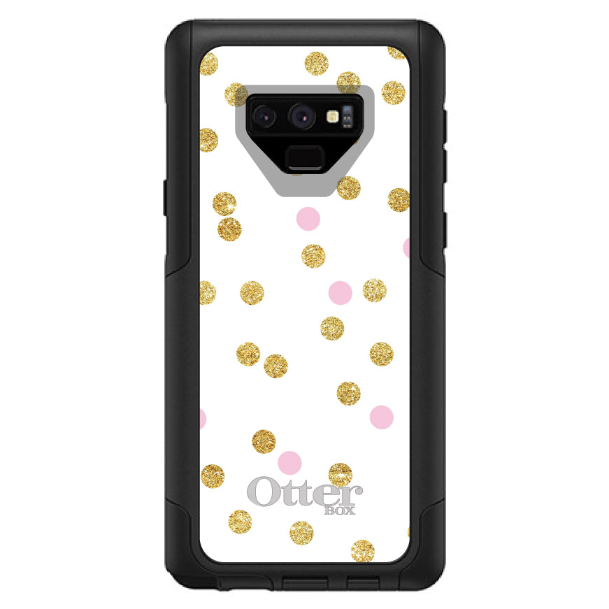 Pink & Gold Print, White / Pink / Gold Dots Pattern OtterBox Commuter Case for iPhone & Galaxy, view 15