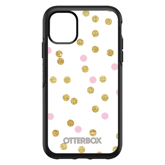 DistinctInk™ OtterBox Symmetry Series Case for Apple iPhone / Samsung Galaxy / Google Pixel - Pink & Gold Print - White / Pink / Gold Dots Pattern