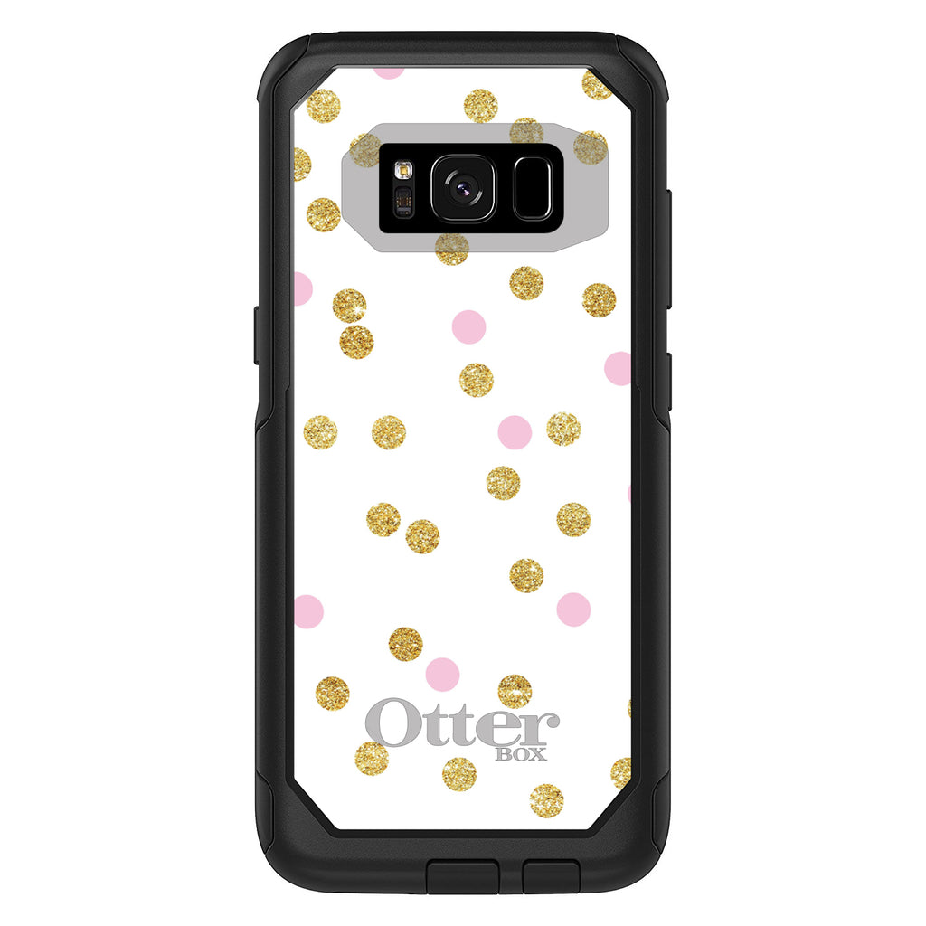 Pink & Gold Print, White / Pink / Gold Dots Pattern OtterBox Commuter Case for iPhone & Galaxy, view 10