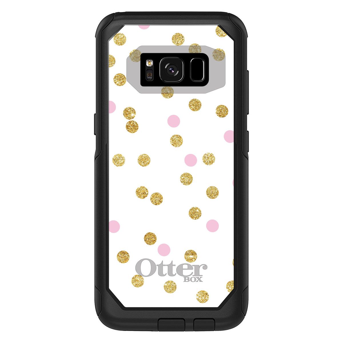 Pink & Gold Print, White / Pink / Gold Dots Pattern OtterBox Commuter Case for iPhone & Galaxy, view 10