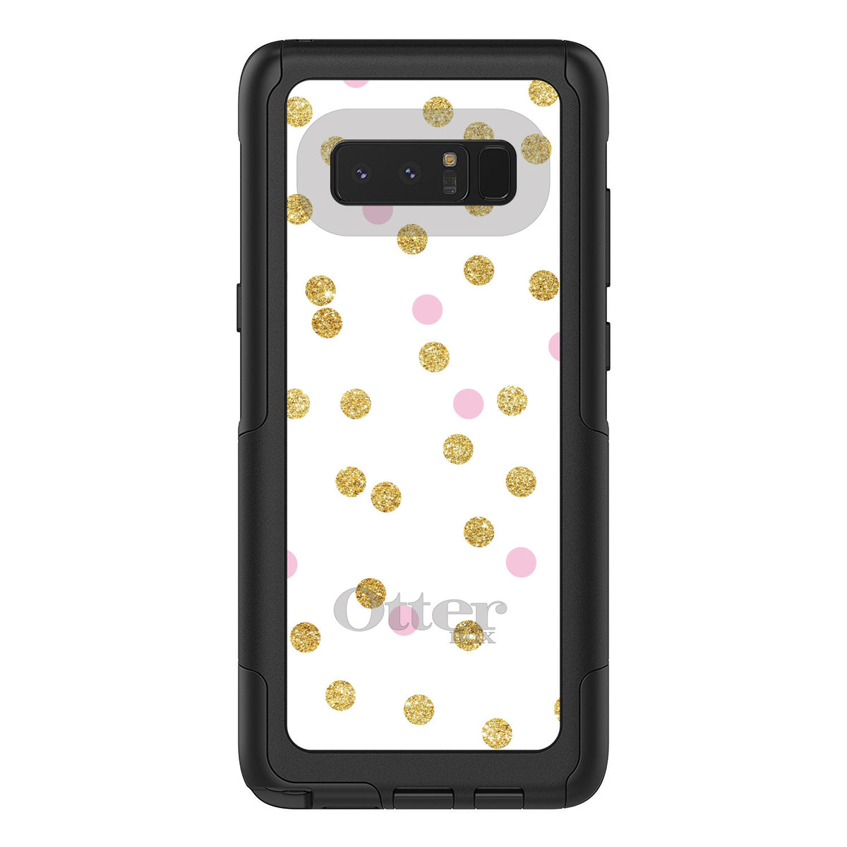 Pink & Gold Print, White / Pink / Gold Dots Pattern OtterBox Commuter Case for iPhone & Galaxy, view 16