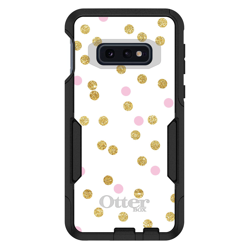 Pink & Gold Print, White / Pink / Gold Dots Pattern OtterBox Commuter Case for iPhone & Galaxy, view 8