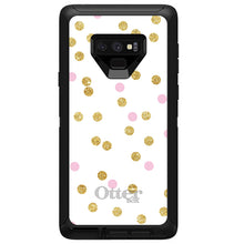 DistinctInk™ OtterBox Defender Series Case for Apple iPhone / Samsung Galaxy / Google Pixel - Pink & Gold Print - White / Pink / Gold Dots Pattern