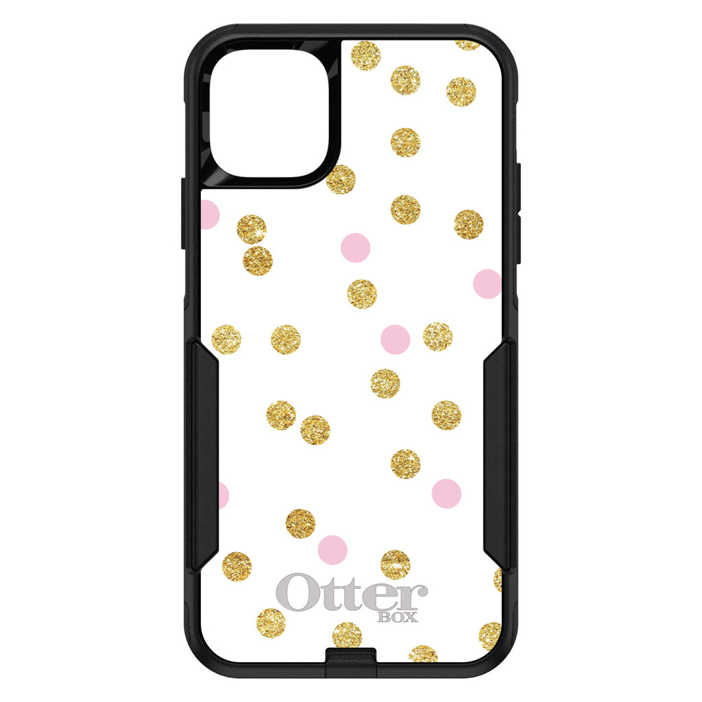 Pink & Gold Print, White / Pink / Gold Dots Pattern OtterBox Commuter Case for iPhone & Galaxy, view 2