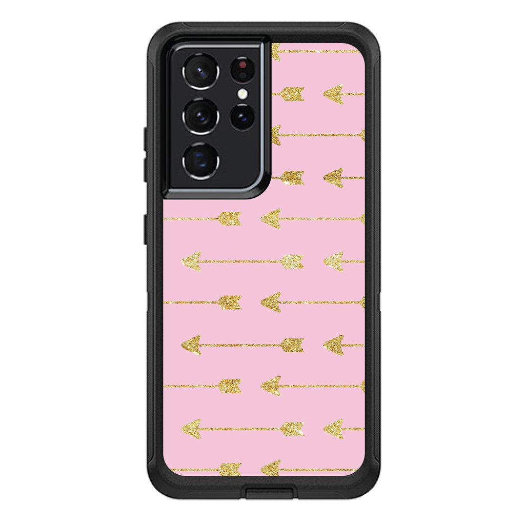 Pink & Gold Print, Arrows Pattern OtterBox Defender Case for iPhone & Galaxy, view 7