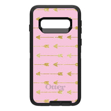 DistinctInk™ OtterBox Defender Series Case for Apple iPhone / Samsung Galaxy / Google Pixel - Pink & Gold Print - Arrows Pattern