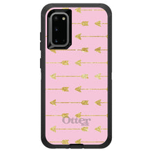 DistinctInk™ OtterBox Defender Series Case for Apple iPhone / Samsung Galaxy / Google Pixel - Pink & Gold Print - Arrows Pattern