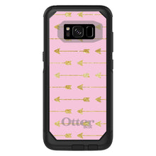 DistinctInk OtterBox Commuter Series Case for Apple iPhone or Samsung Galaxy - Pink & Gold Print - Arrows Pattern