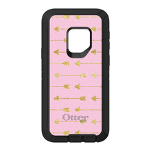 DistinctInk™ OtterBox Defender Series Case for Apple iPhone / Samsung Galaxy / Google Pixel - Pink & Gold Print - Arrows Pattern