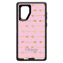 DistinctInk™ OtterBox Defender Series Case for Apple iPhone / Samsung Galaxy / Google Pixel - Pink & Gold Print - Arrows Pattern