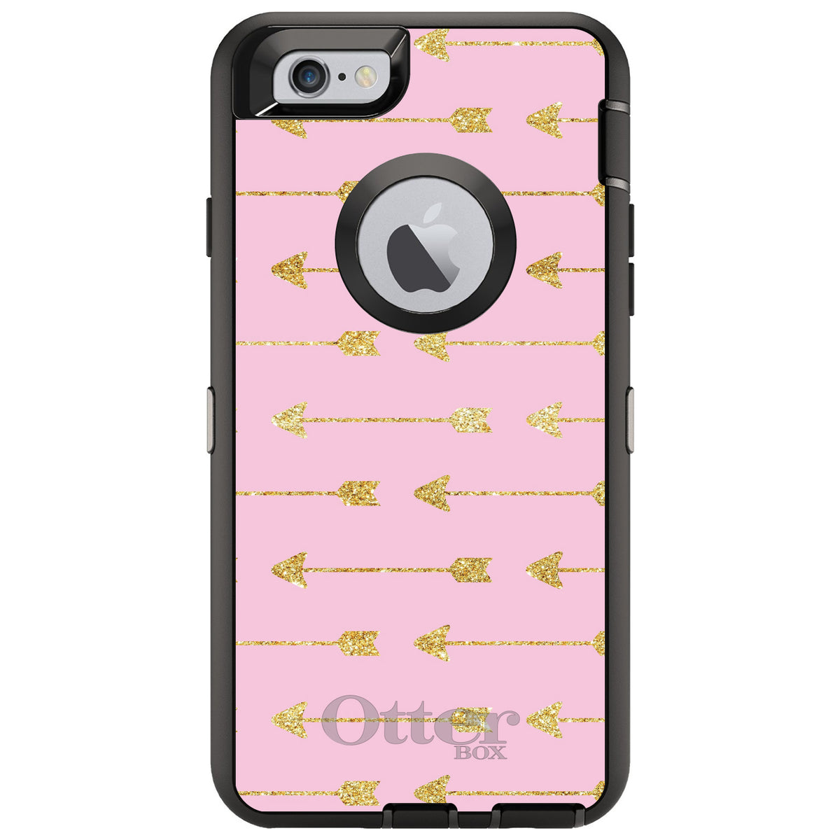 Pink & Gold Print, Arrows Pattern OtterBox Defender Case for iPhone & Galaxy, view 4