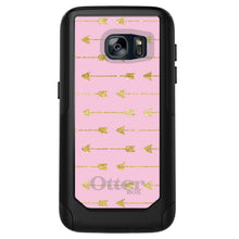 DistinctInk OtterBox Commuter Series Case for Apple iPhone or Samsung Galaxy - Pink & Gold Print - Arrows Pattern