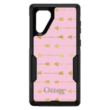 DistinctInk OtterBox Commuter Series Case for Apple iPhone or Samsung Galaxy - Pink & Gold Print - Arrows Pattern