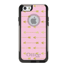 DistinctInk OtterBox Commuter Series Case for Apple iPhone or Samsung Galaxy - Pink & Gold Print - Arrows Pattern