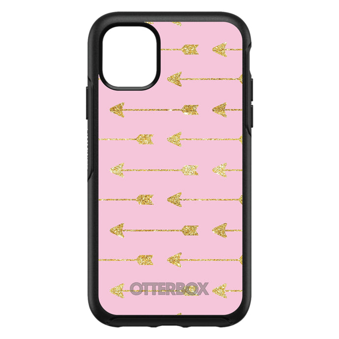 DistinctInk™ OtterBox Symmetry Series Case for Apple iPhone / Samsung Galaxy / Google Pixel - Pink & Gold Print - Arrows Pattern