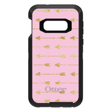 DistinctInk™ OtterBox Defender Series Case for Apple iPhone / Samsung Galaxy / Google Pixel - Pink & Gold Print - Arrows Pattern