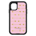 Pink & Gold Print, Arrows Pattern OtterBox Defender Case for iPhone & Galaxy, view 2