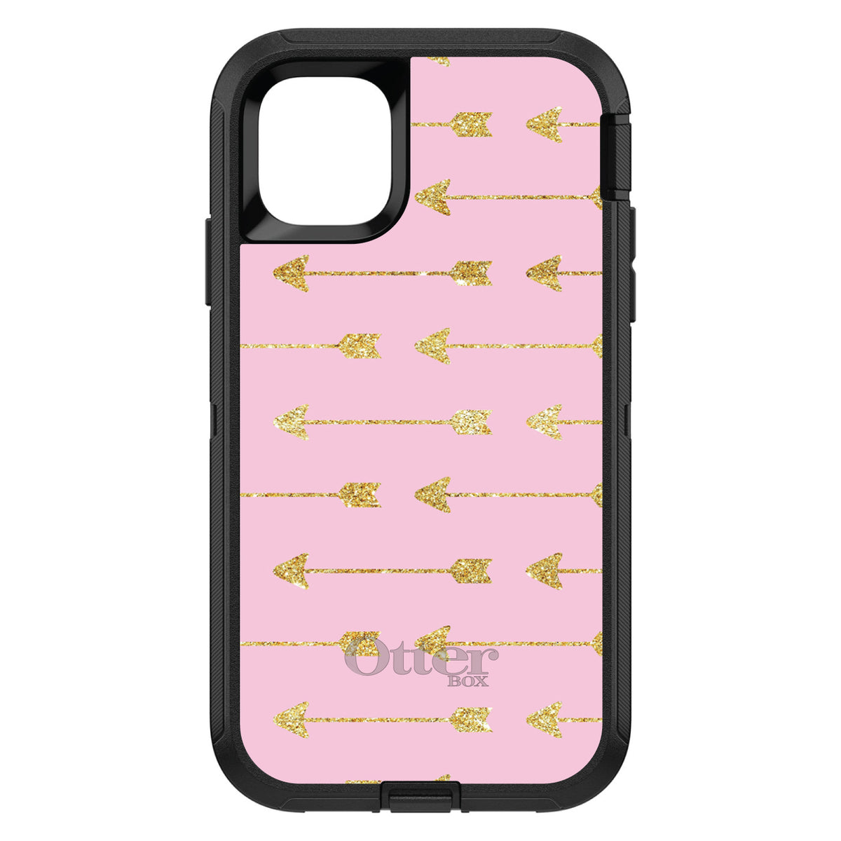 Pink & Gold Print, Arrows Pattern OtterBox Defender Case for iPhone & Galaxy, view 2