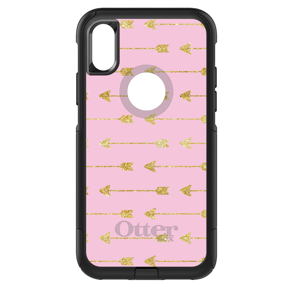 Pink & Gold Print, Arrows Pattern OtterBox Commuter Case for iPhone & Galaxy, view 3
