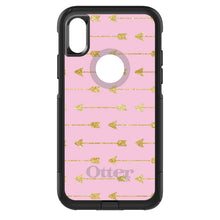DistinctInk OtterBox Commuter Series Case for Apple iPhone or Samsung Galaxy - Pink & Gold Print - Arrows Pattern