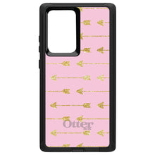 DistinctInk™ OtterBox Defender Series Case for Apple iPhone / Samsung Galaxy / Google Pixel - Pink & Gold Print - Arrows Pattern