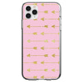 Pink & Gold Print, Arrows Pattern Clear Shockproof iPhone Case