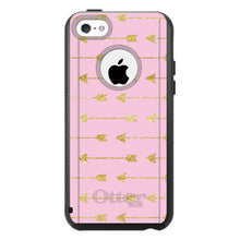 DistinctInk™ OtterBox Commuter Series Case for Apple iPhone or Samsung Galaxy - Pink & Gold Print - Arrows Pattern