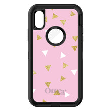 DistinctInk™ OtterBox Defender Series Case for Apple iPhone / Samsung Galaxy / Google Pixel - Pink & Gold Print - Triangles Pattern