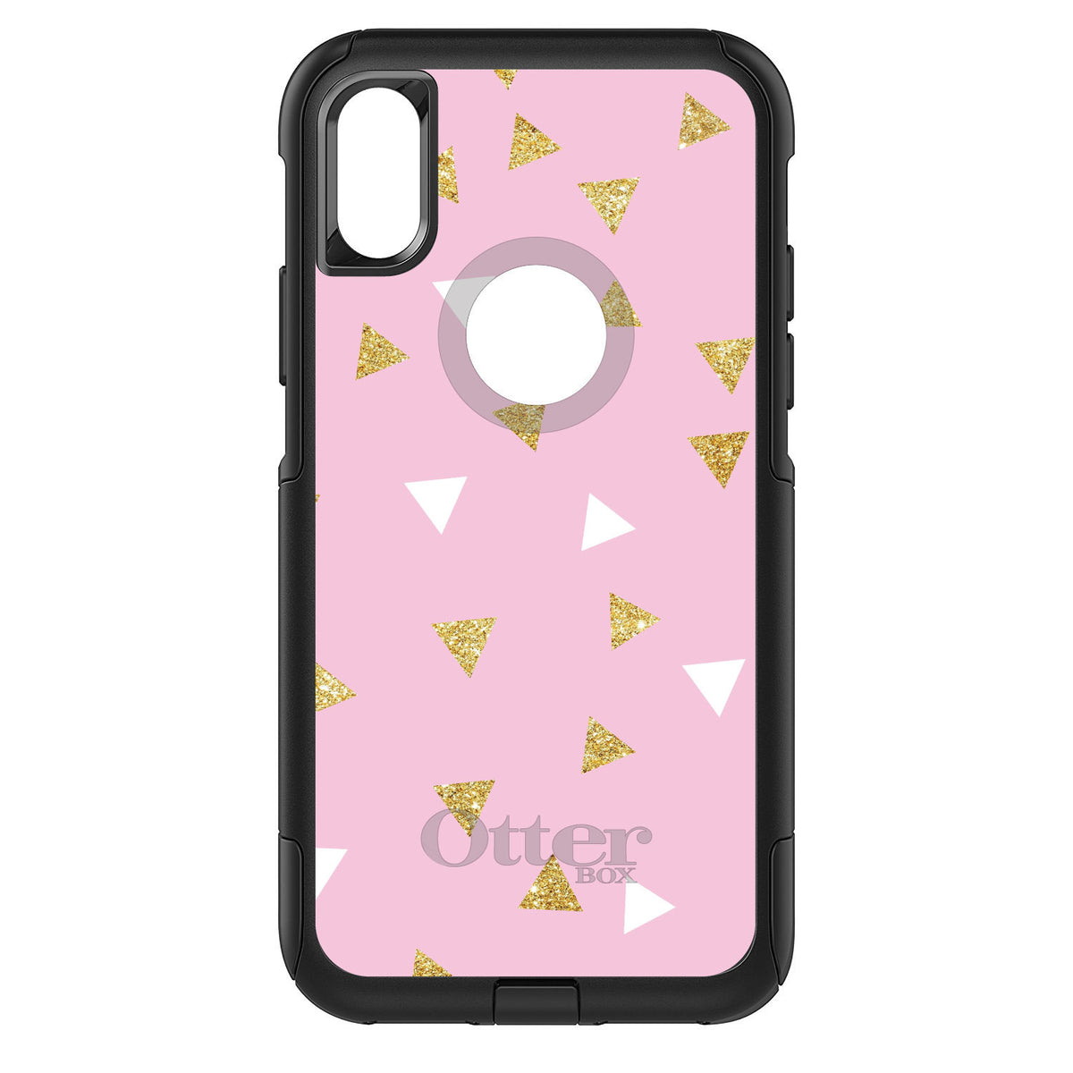 Pink & Gold Print, Triangles Pattern OtterBox Commuter Case for iPhone & Galaxy, view 3