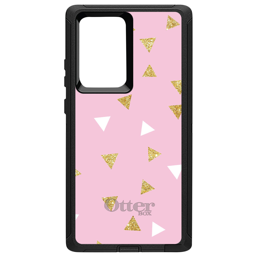 Pink & Gold Print, Triangles Pattern OtterBox Defender Case for iPhone & Galaxy, view 13