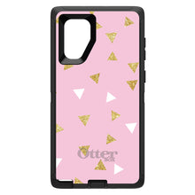 DistinctInk™ OtterBox Defender Series Case for Apple iPhone / Samsung Galaxy / Google Pixel - Pink & Gold Print - Triangles Pattern