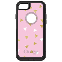 DistinctInk OtterBox Commuter Series Case for Apple iPhone or Samsung Galaxy - Pink & Gold Print - Triangles Pattern