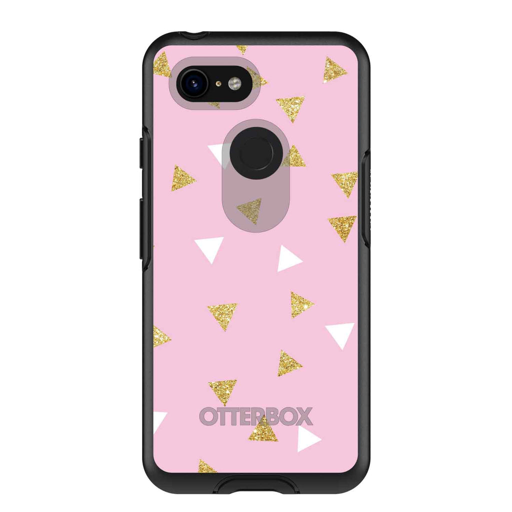 Pink & Gold Print, Triangles Pattern OtterBox Symmetry Case for iPhone & Galaxy, view 15