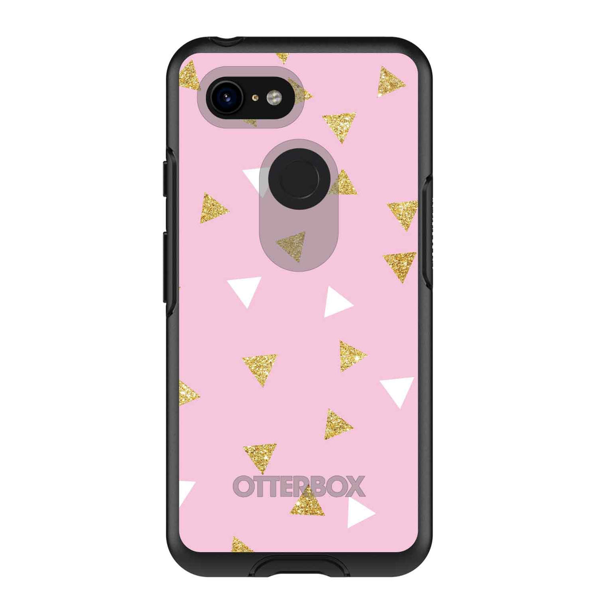 Pink & Gold Print, Triangles Pattern OtterBox Symmetry Case for iPhone & Galaxy, view 15