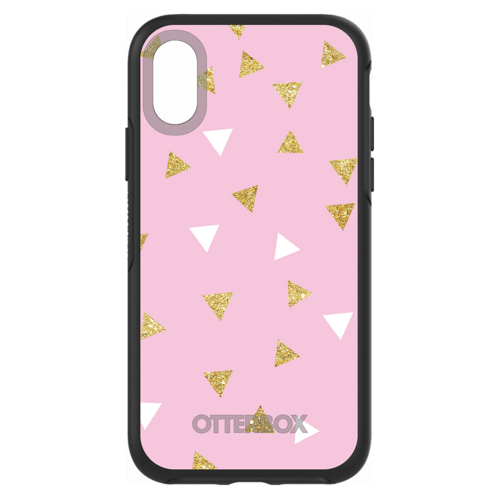 Pink & Gold Print, Triangles Pattern OtterBox Symmetry Case for iPhone & Galaxy, view 4