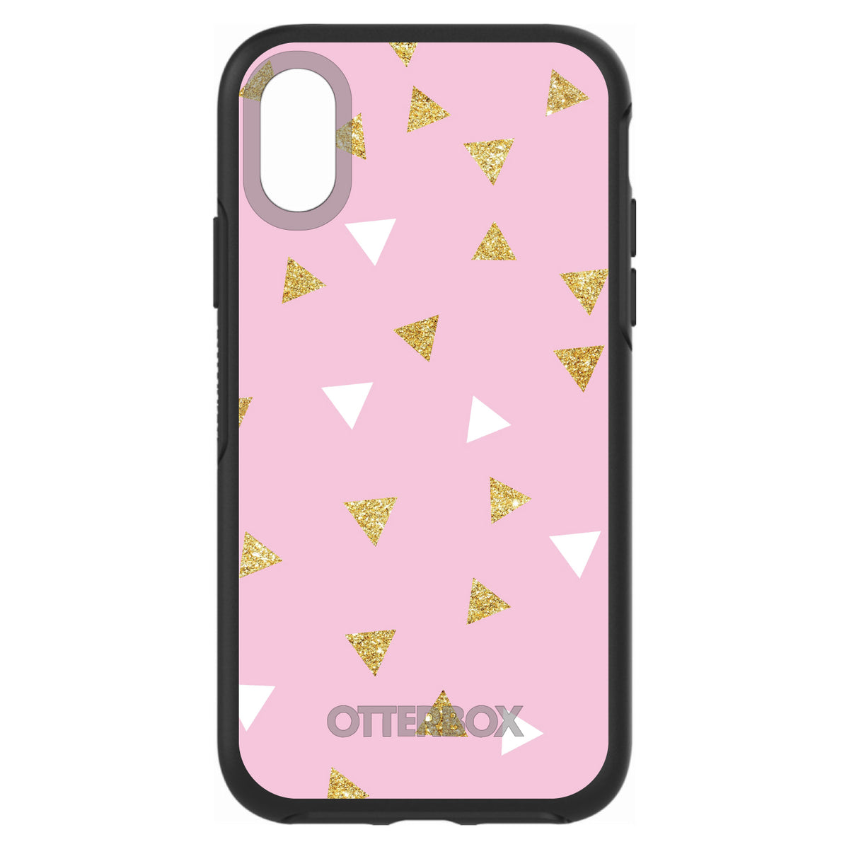 Pink & Gold Print, Triangles Pattern OtterBox Symmetry Case for iPhone & Galaxy, view 4