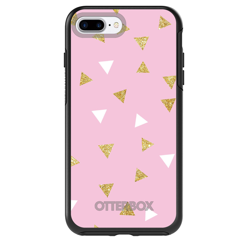Pink & Gold Print, Triangles Pattern OtterBox Symmetry Case for iPhone & Galaxy, view 2