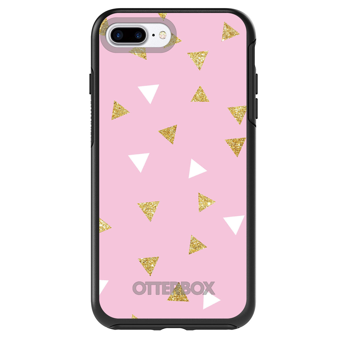 Pink & Gold Print, Triangles Pattern OtterBox Symmetry Case for iPhone & Galaxy, view 2