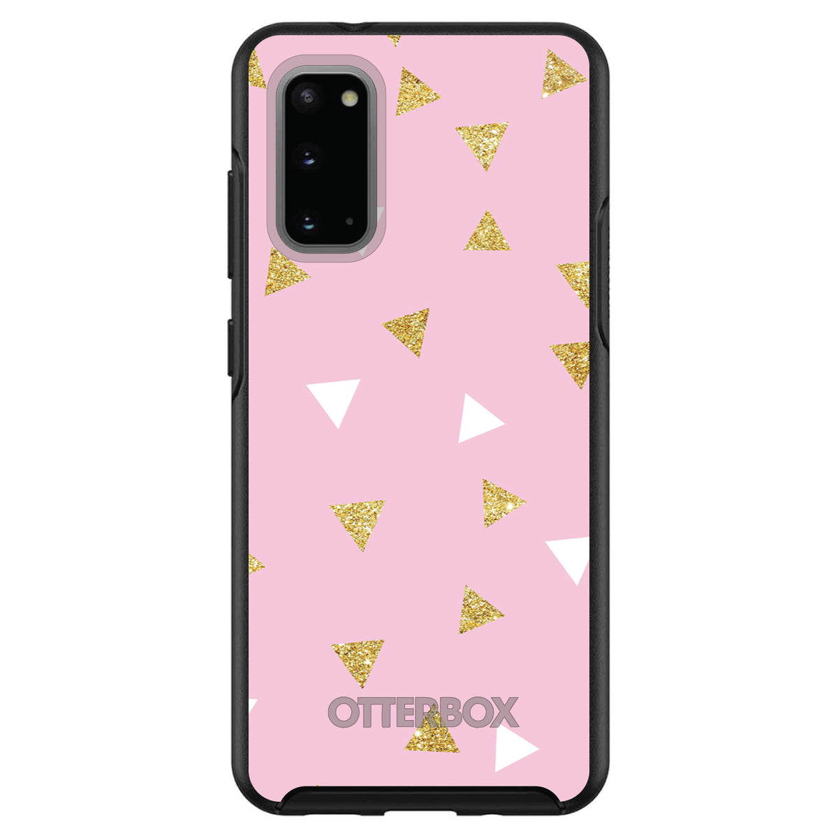 Pink & Gold Print, Triangles Pattern OtterBox Symmetry Case for iPhone & Galaxy, view 5