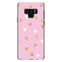 DistinctInk® Clear Shockproof Hybrid Case for Apple iPhone / Samsung Galaxy / Google Pixel - Pink & Gold Print - Triangles Pattern