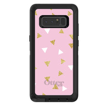 DistinctInk™ OtterBox Defender Series Case for Apple iPhone / Samsung Galaxy / Google Pixel - Pink & Gold Print - Triangles Pattern