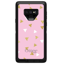 DistinctInk™ OtterBox Defender Series Case for Apple iPhone / Samsung Galaxy / Google Pixel - Pink & Gold Print - Triangles Pattern
