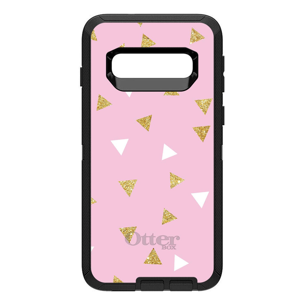 Pink & Gold Print, Triangles Pattern OtterBox Defender Case for iPhone & Galaxy, view 9