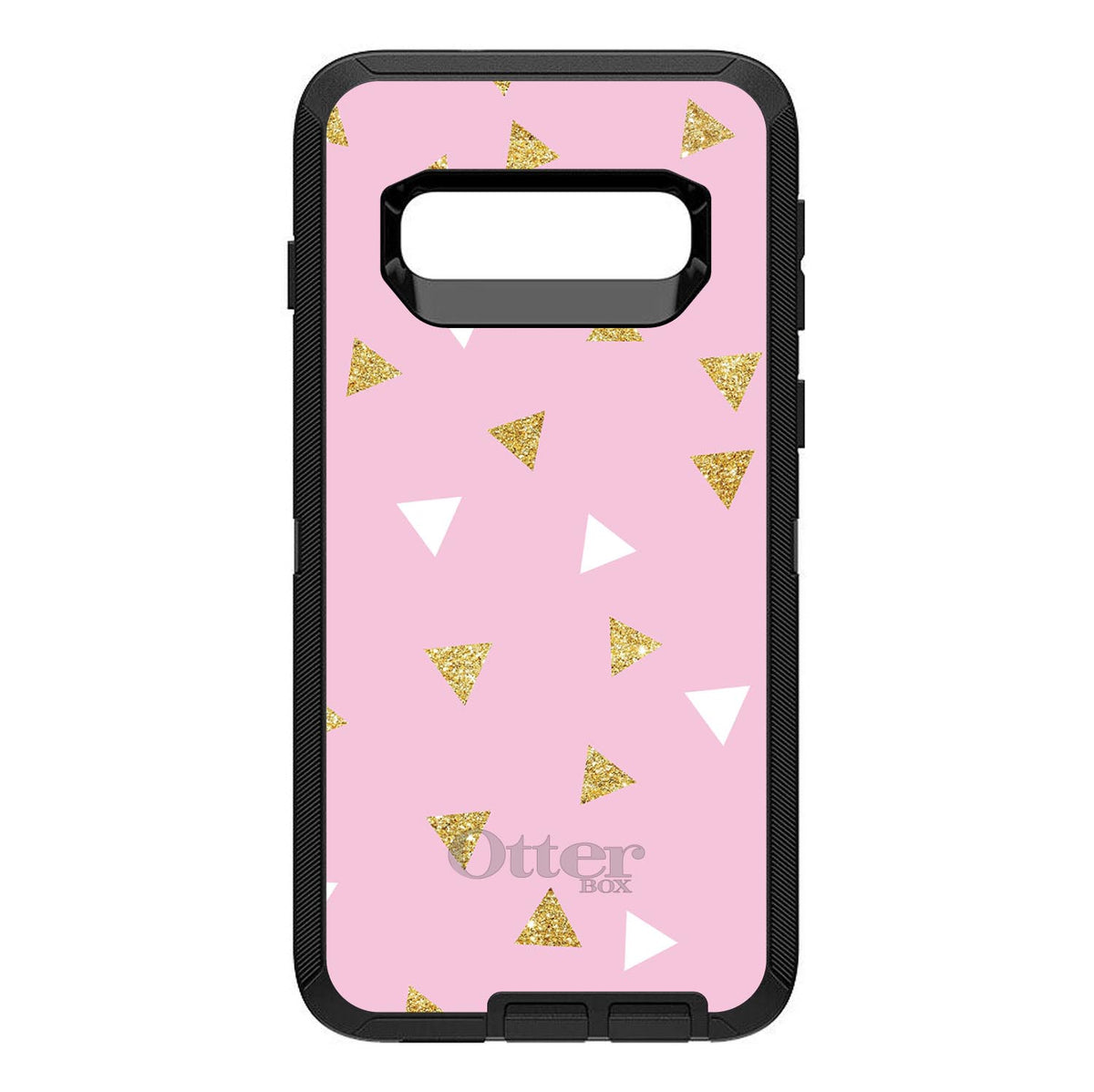 Pink & Gold Print, Triangles Pattern OtterBox Defender Case for iPhone & Galaxy, view 9