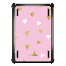 DistinctInk™ OtterBox Defender Series Case for Apple iPad / iPad Pro / iPad Air / iPad Mini - Pink & Gold Print - Triangles Pattern