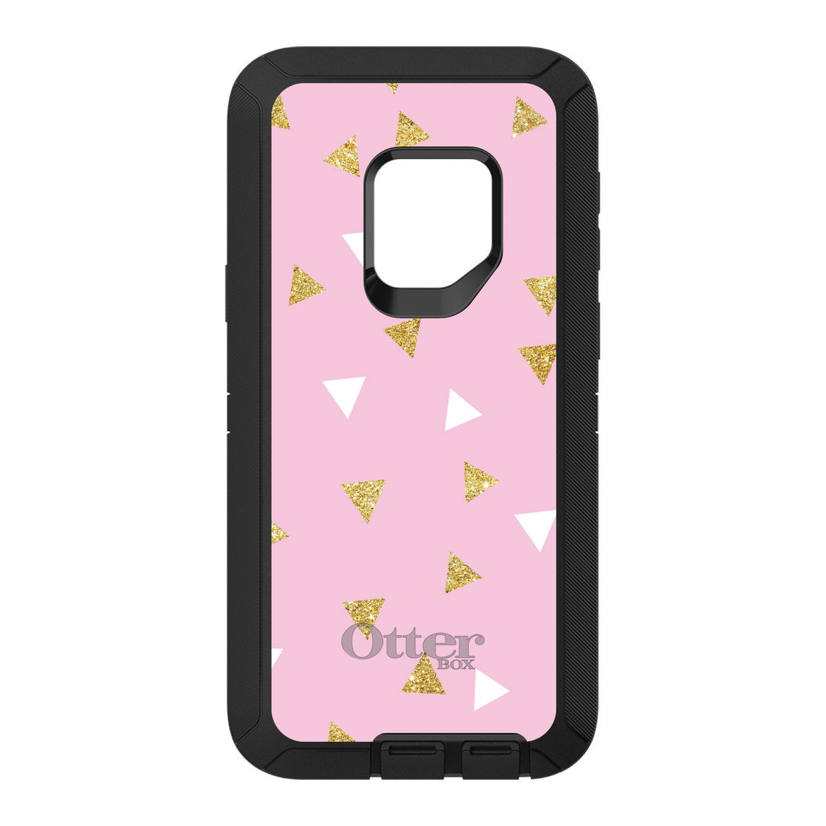 Pink & Gold Print, Triangles Pattern OtterBox Defender Case for iPhone & Galaxy, view 11