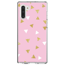 DistinctInk® Clear Shockproof Hybrid Case for Apple iPhone / Samsung Galaxy / Google Pixel - Pink & Gold Print - Triangles Pattern