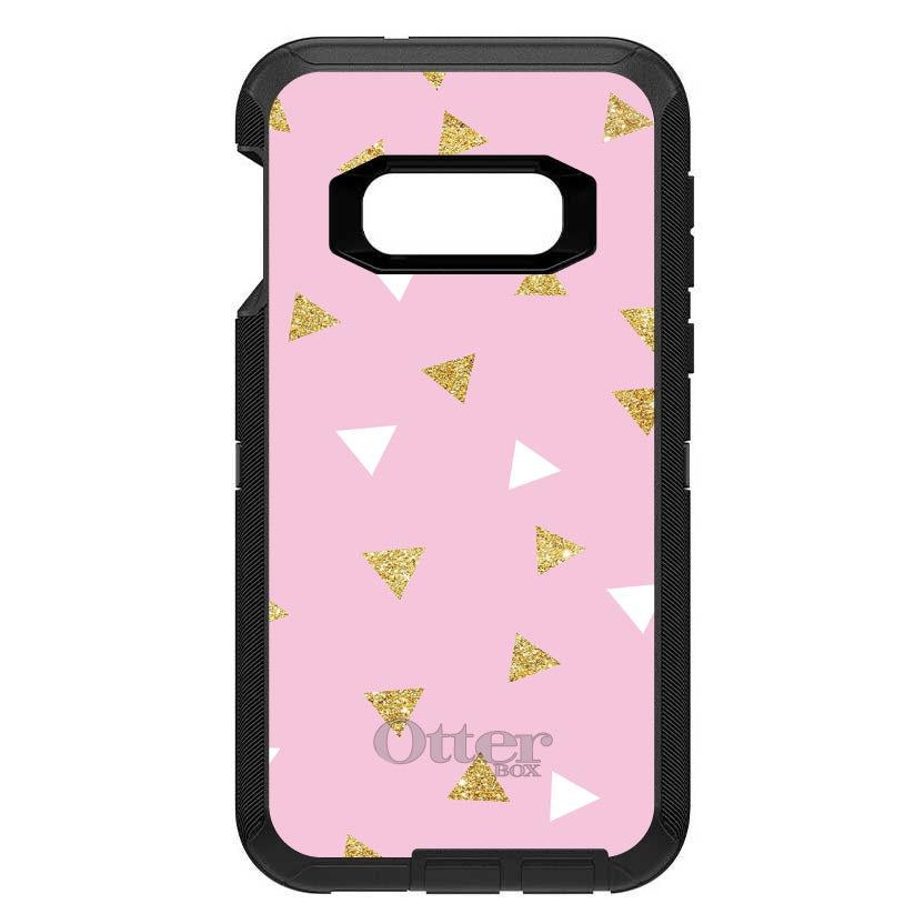 Pink & Gold Print, Triangles Pattern OtterBox Defender Case for iPhone & Galaxy, view 10