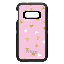 DistinctInk™ OtterBox Defender Series Case for Apple iPhone / Samsung Galaxy / Google Pixel - Pink & Gold Print - Triangles Pattern