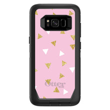 DistinctInk™ OtterBox Defender Series Case for Apple iPhone / Samsung Galaxy / Google Pixel - Pink & Gold Print - Triangles Pattern
